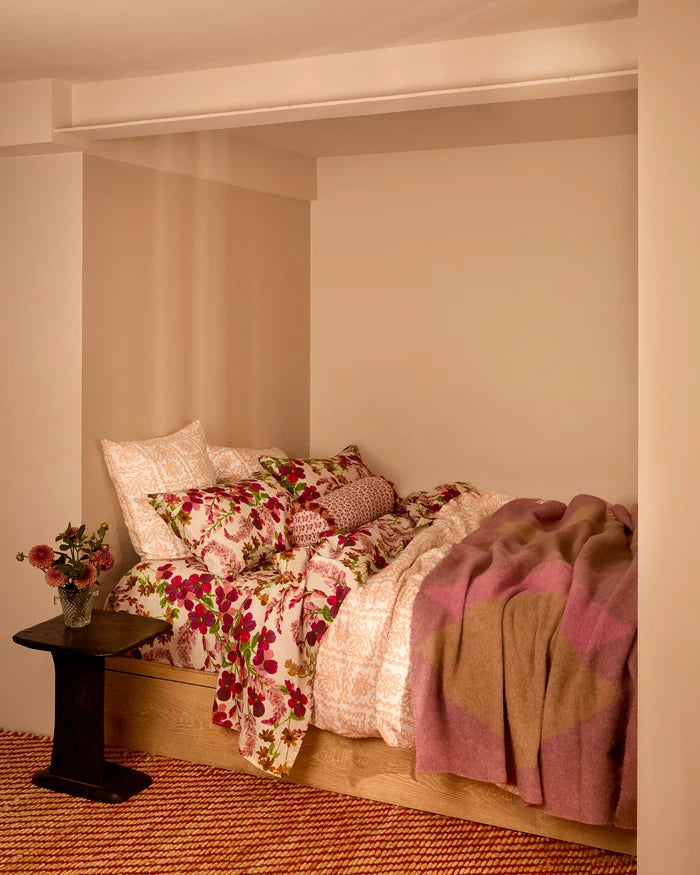 Geometric Pink Mohair Throw