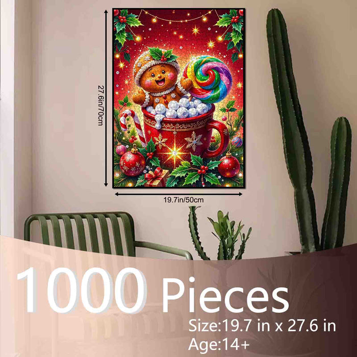 Gingerbread Joy in Christmas Cup Jigsaw Puzzle