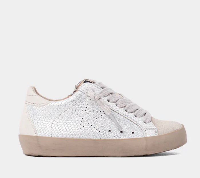 Girls Mia Mini Silver Snake Sneakers