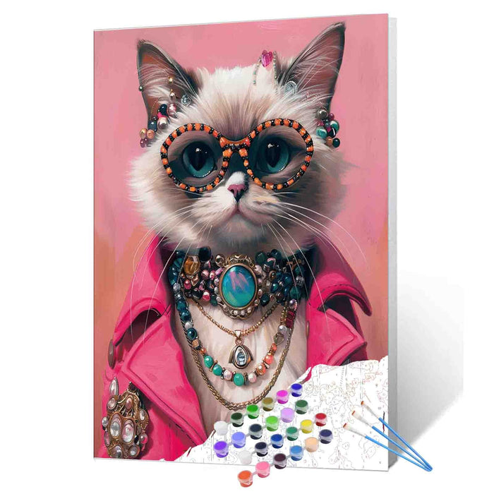Glamorous Jewel Cat Paint by Numbers