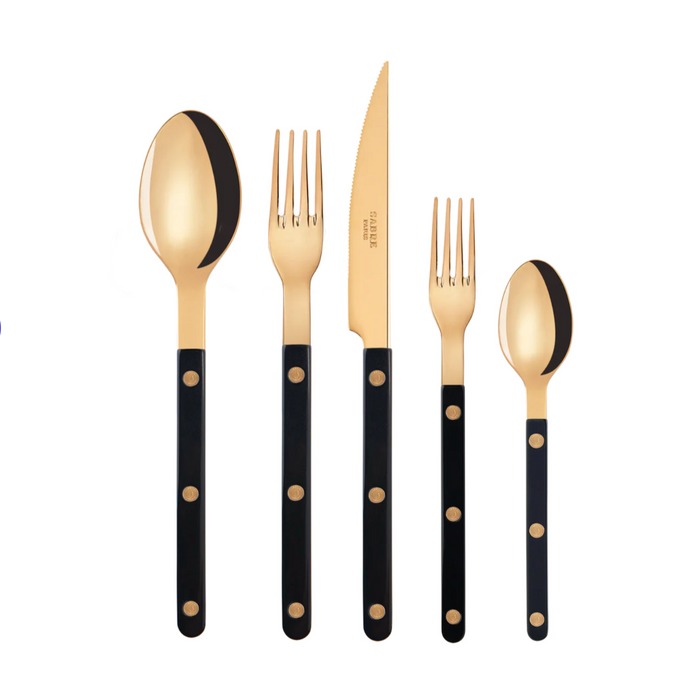 Gold Bistro Flatware Black - 5 piece set