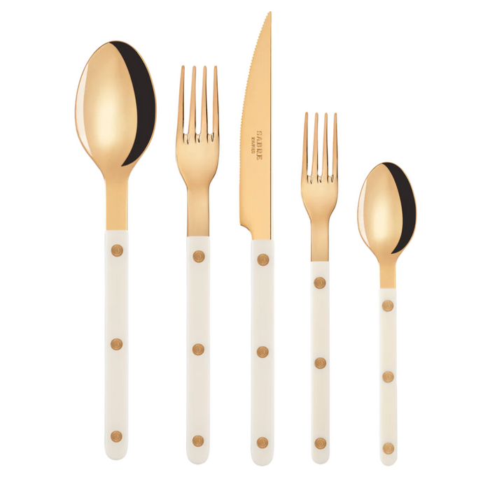 Gold Bistro Flatware Ivory - 5 piece set