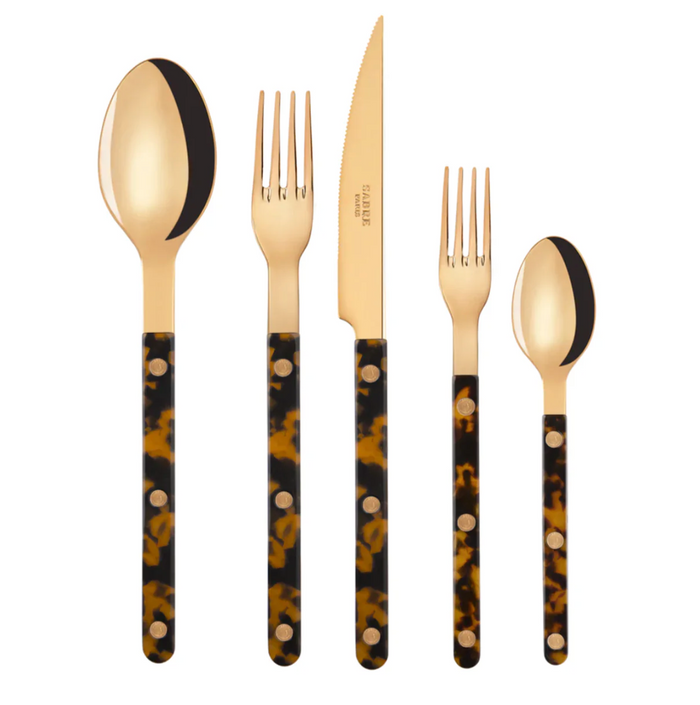 Gold Bistro Flatware Tortoise- 5 piece set