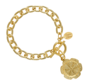 Gold cabbage plate toggle bracelet