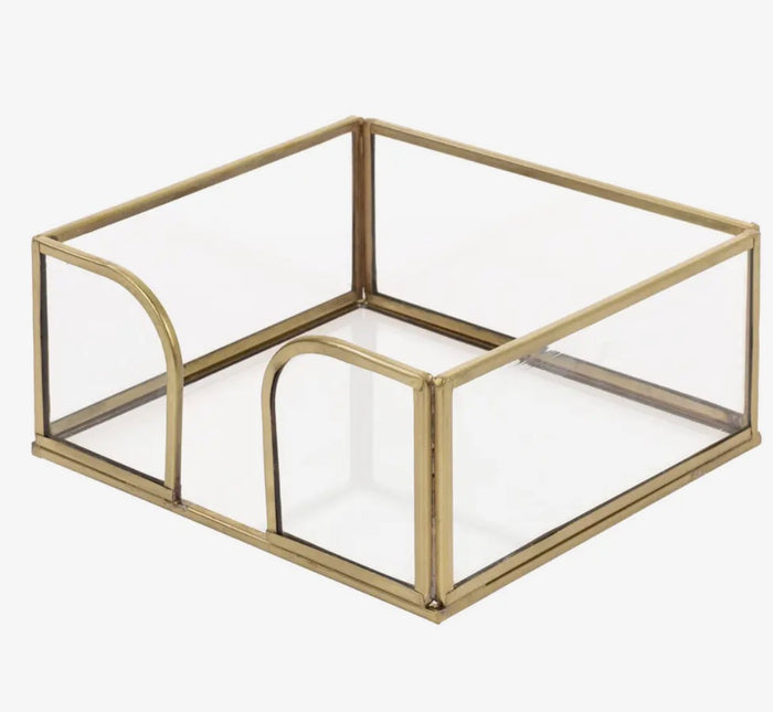 Gold Edge Glass Caddy Cocktail Caddy