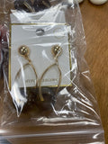 Gold open metal drop brown, natural stone ￼