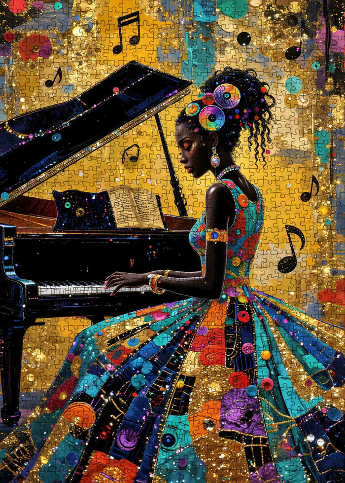 Golden Melody Piano Performer Jigsaw Puzzle