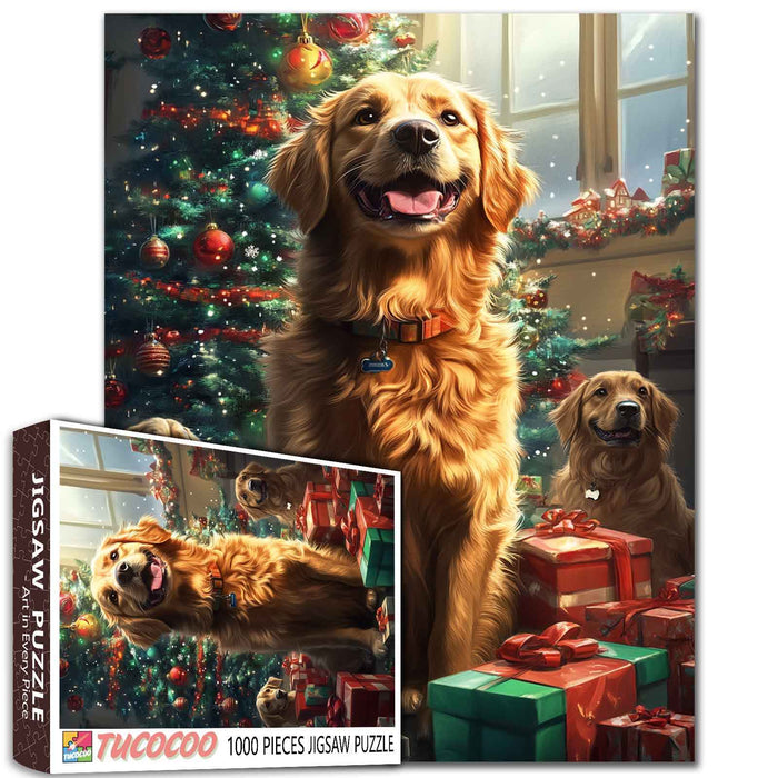 Golden Retriever Christmas Jigsaw Puzzle