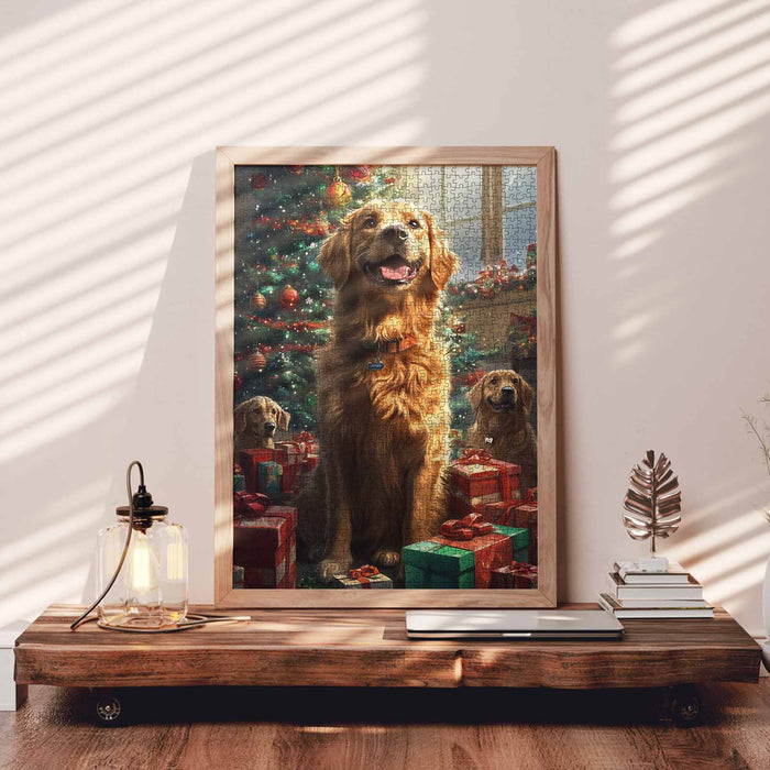 Golden Retriever Christmas Jigsaw Puzzle