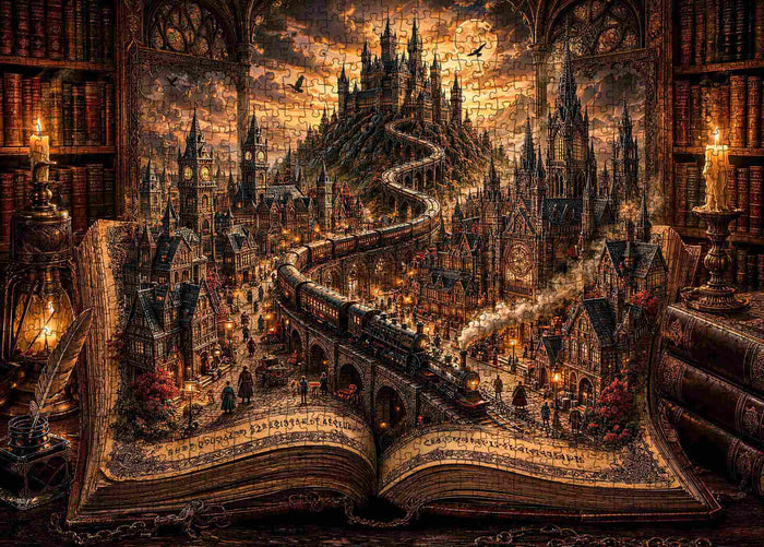 Gothic Storybook Train Jigsaw Puzzle