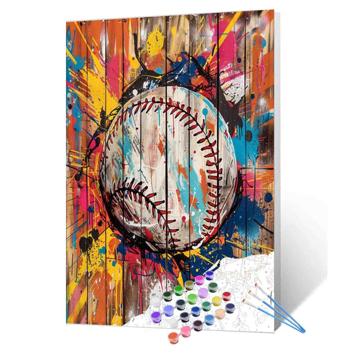Graffiti Baseball Burst paint by numbers