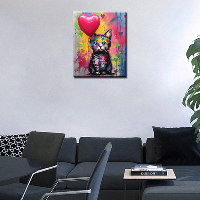 Graffiti Cute Cat Balloon Paint by Numbers