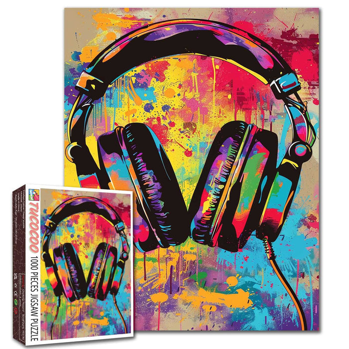 Graffiti Headphones Street Art Music Jigsaw Puzzle