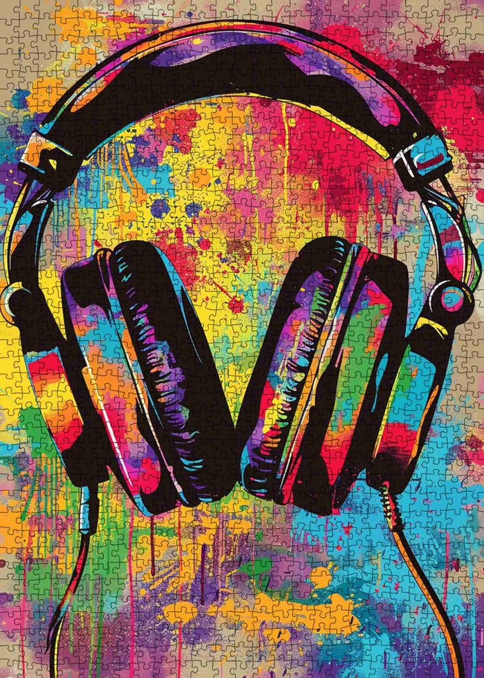 Graffiti Headphones Street Art Music Jigsaw Puzzle