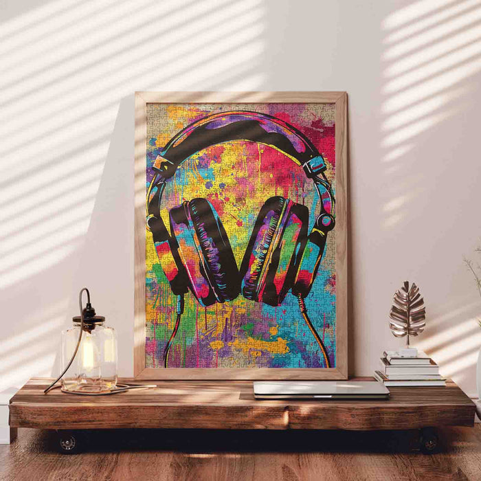 Graffiti Headphones Street Art Music Jigsaw Puzzle