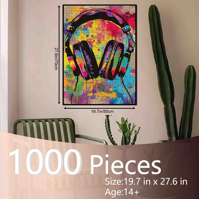 Graffiti Headphones Street Art Music Jigsaw Puzzle