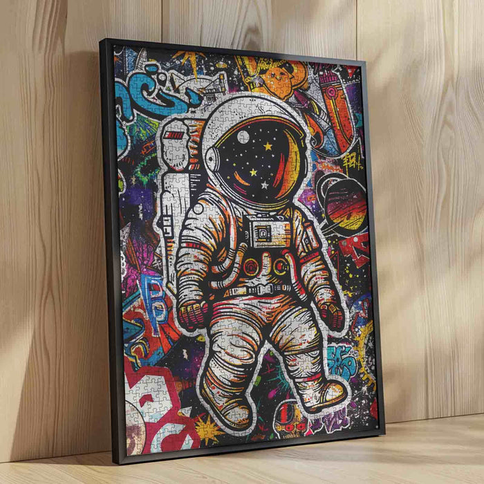 Graffiti Style Cute Astronaut Jigsaw Puzzle