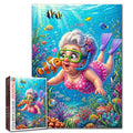 Grandma Snorkeling Coral Reef Adventure Jigsaw Puzzle