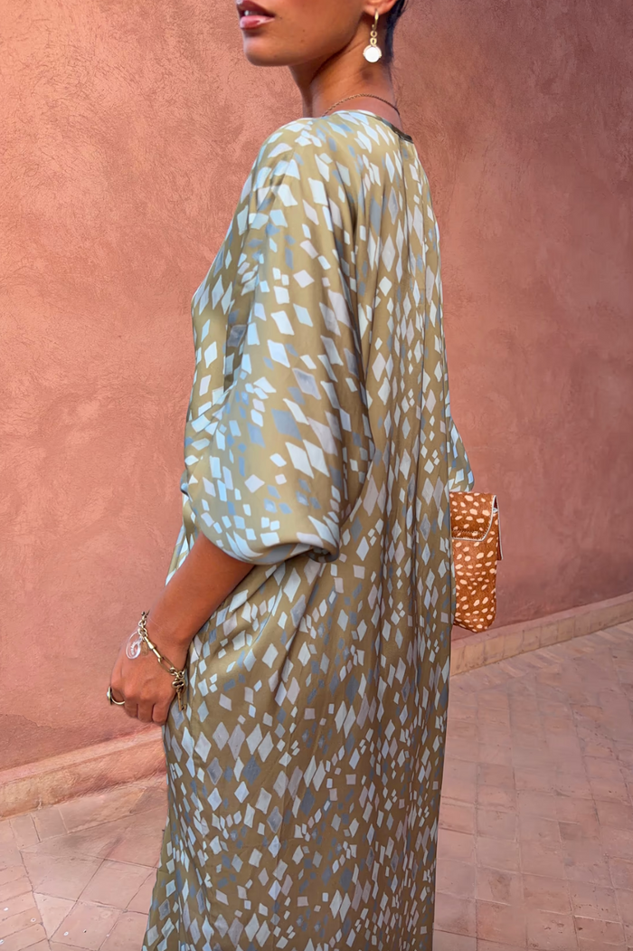 Green Diamond Print Toria Dress