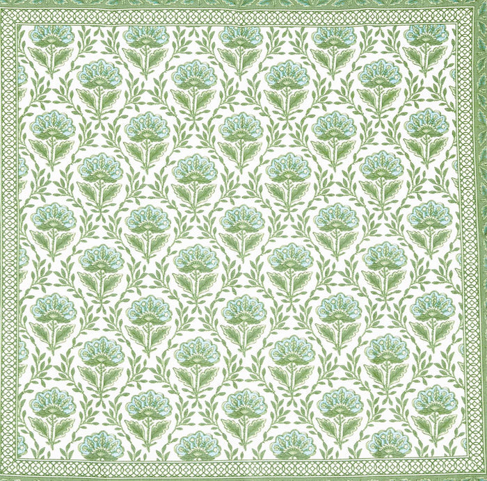 Green floral pattern napkins
