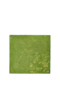 Green &  Gold Foil Falling Flower Dinner Napkins