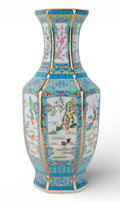 Green Painted Hex Vase Animal