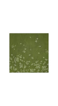 Green & White  Falling Flower Dinner Napkins