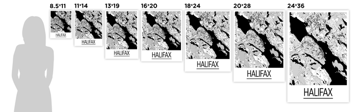 Halifax Map Poster - nova scotia Map Print - Art Deco Series