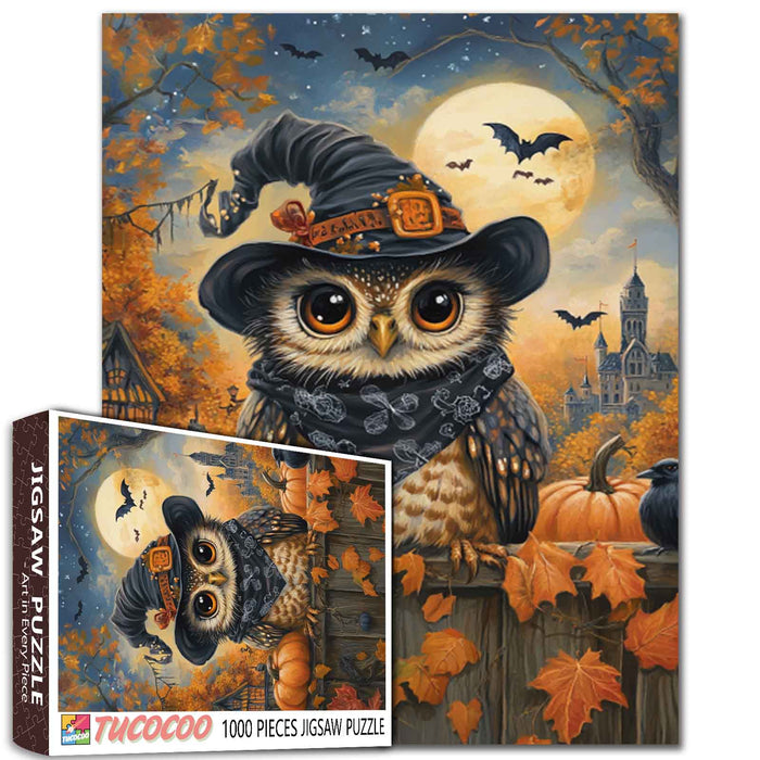 Halloween Wizard Owl Jigsaw Puzzle
