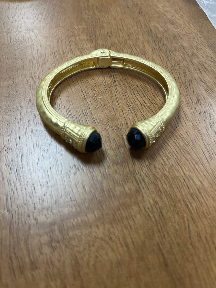Hammered matte gold cuff bracelet
