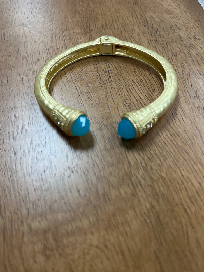 Hammered matte gold cuff bracelet