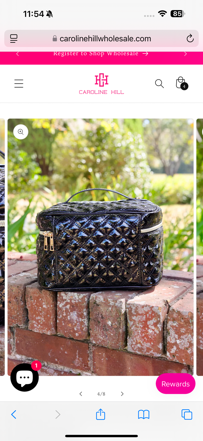 Hampton Train Case Black Patent
