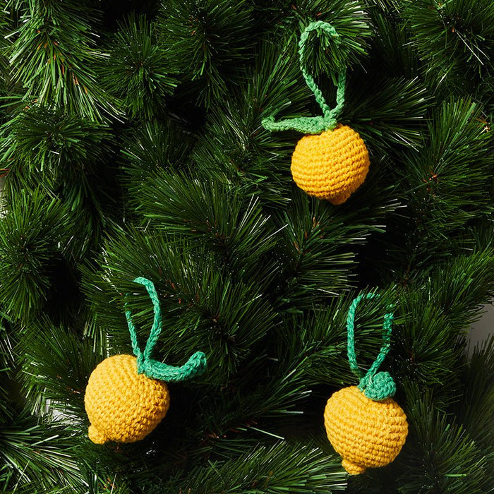 Hand Crocheted Christmas Decoration - Lemon