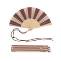 Hand Fan - Brown + Beige Stripe