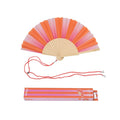 Hand Fan - Pink and Orange Stripes