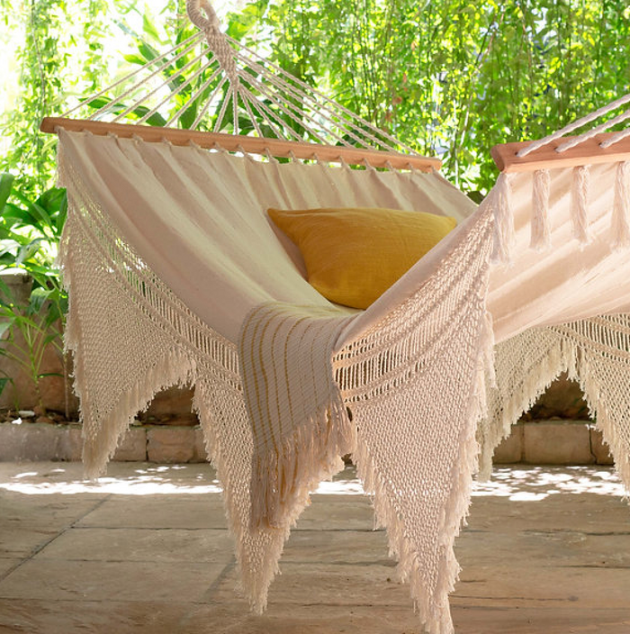 Hand-loomed spreader bar hammocks from Paraguay