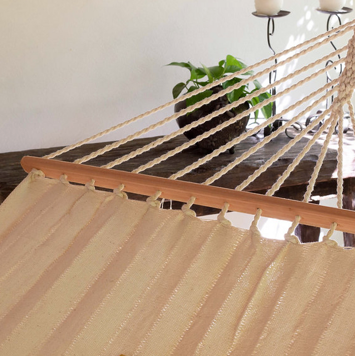 Hand-loomed spreader bar hammocks from Paraguay