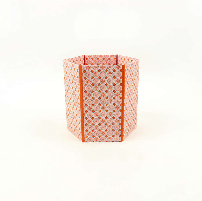 Hand Marbled Hexagon Collapsible Basket