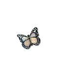 Hand-painted Monarch Butterfly Brooch Pin: White
