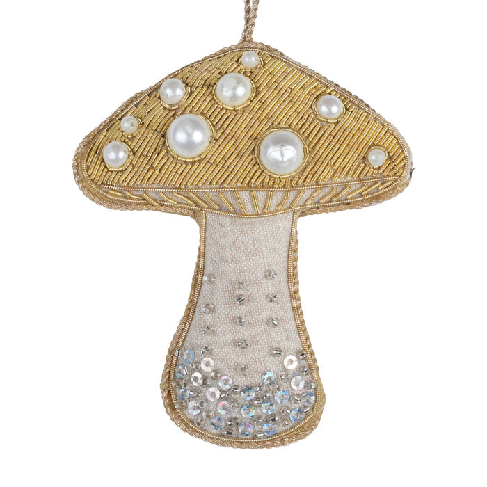 Handmade Toadstool Christmas Holiday Decoration Irish Linen