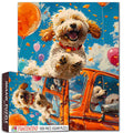 Happy Dog Jumping Out of Car Jigsaw Puzzle