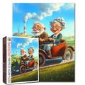 Happy Road Trip Grandma and Grandpa Jigsaw Puzzle
