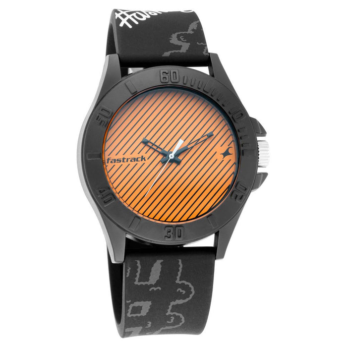 Hashtag - Orange Dial Silicone Strap Watch