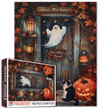 Haunted Porch Ghost Cat Jigsaw Puzzle