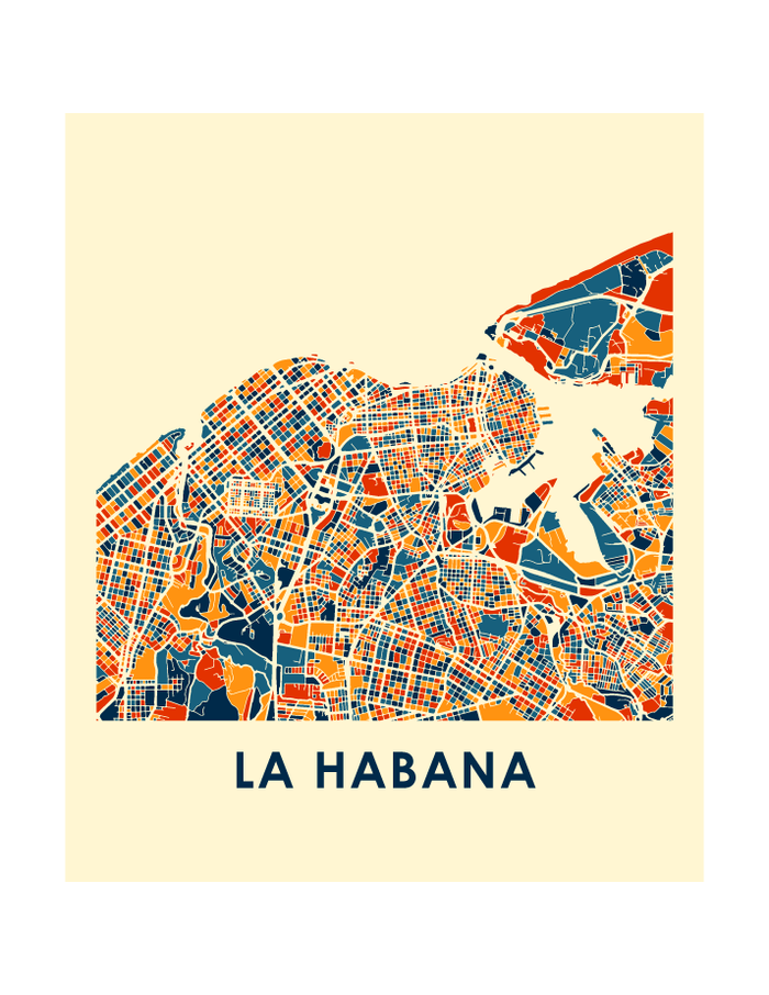Havana Map Print - Full Color Map Poster