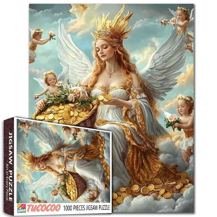 Heavenly Angel and Cherubs Jigsaw Puzzle