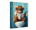 Highland Cow Reading Canvas Wall Art - Tucocoo