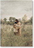 His Embrace - Black Hair Boy - Print