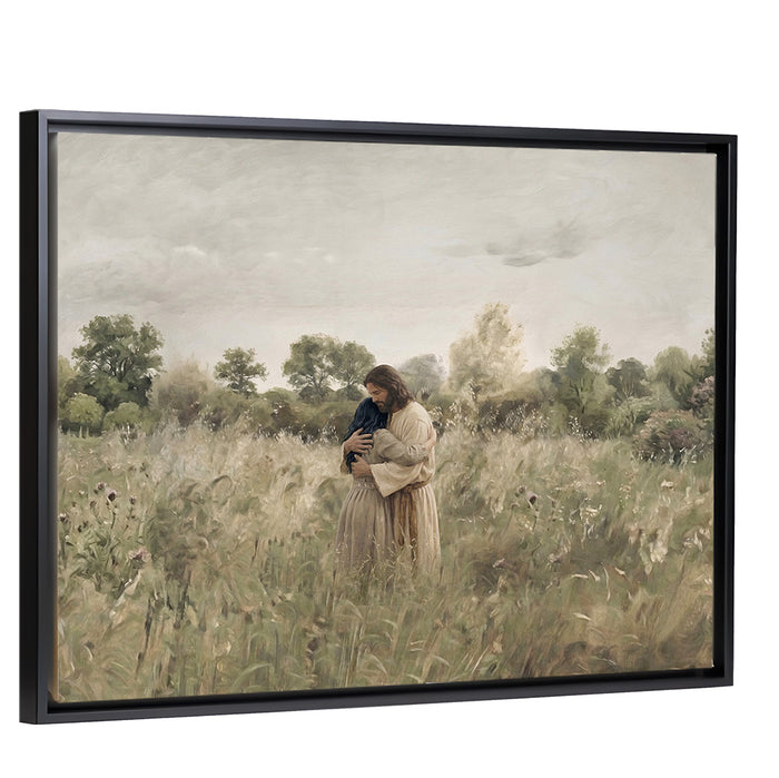 His Embrace - Black Hair Girl - Canvas