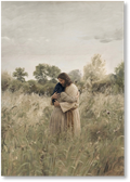 His Embrace - Black Hair Girl - Print